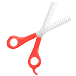 A 3D icon of a pair of scissors