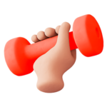 A 3d Icon of a hand holding up weights